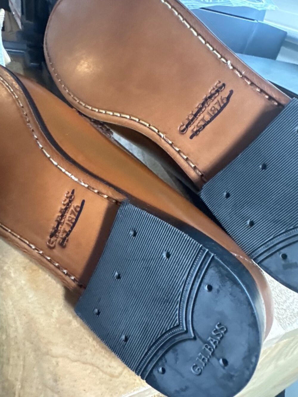 G.H. Bass & Co. Cognac Brown Leather Penny Loafers - Picture 5 of 5